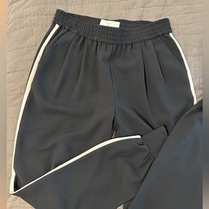 Joie Dressy Joggers Black with Cream Side stripe. Size Small.